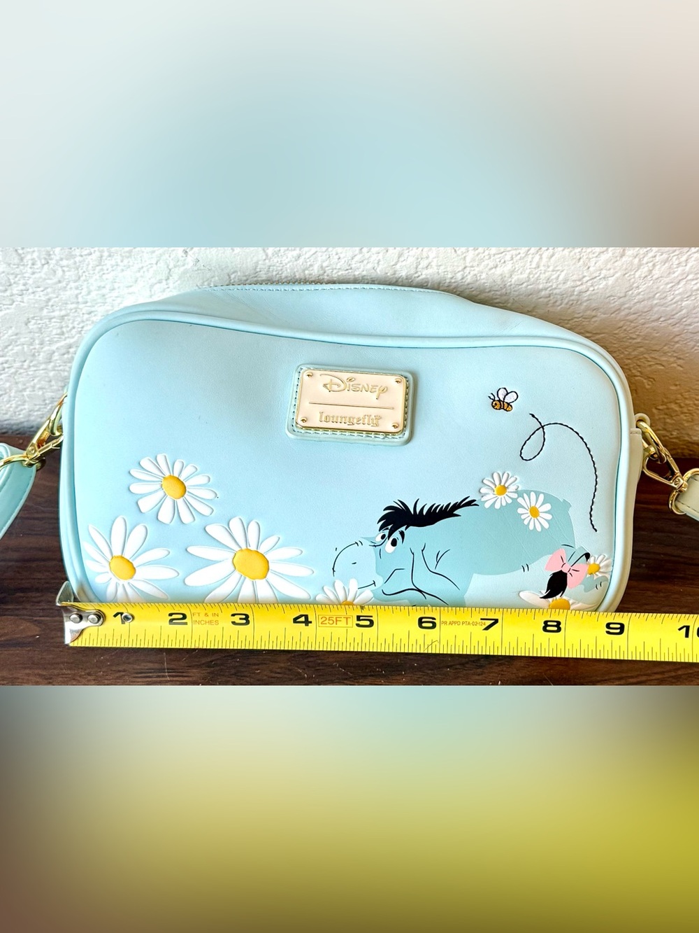 Disney Loungefly Pastel Blue Eeyore Daisy Crossbody Bag Winnie the Pooh - Picture 14 of 16
